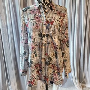 Flower design blouse